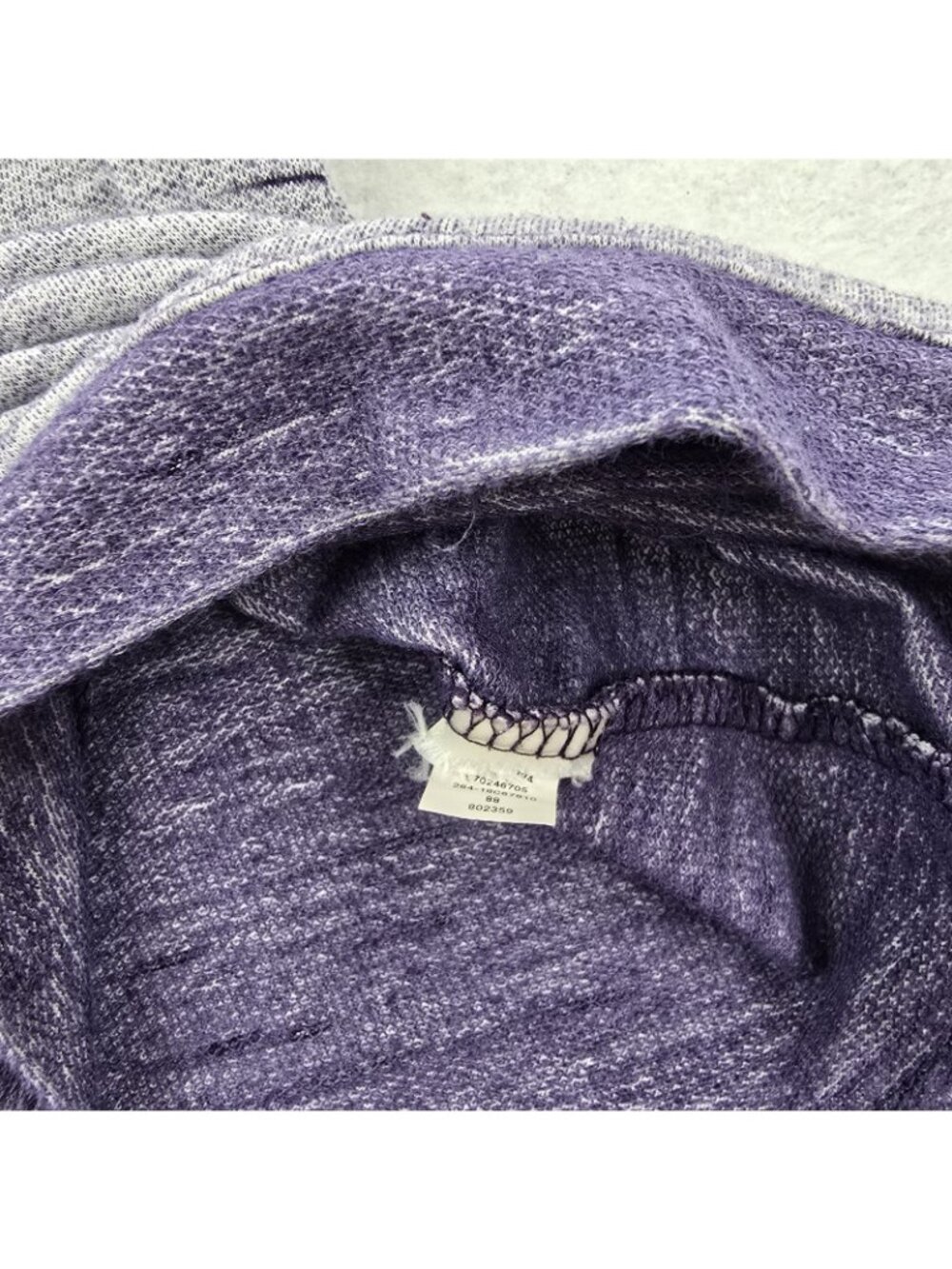 Weekends by Chicos Cowl Neck Top Size Large Casual Lightweight Heather Purple - Picture 4 of 7